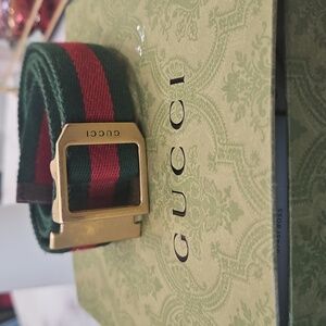 Gucci Web belt with rectangular buckle
